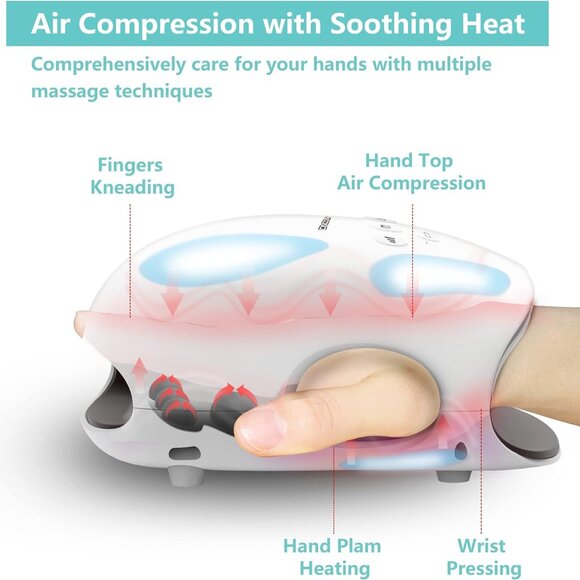 Cordless Hand Massager with Heat and Compression - Picture 3 of 8